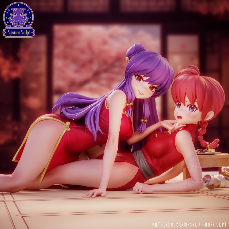 桑妮亚雕塑·乱马x小林·3D打印模型|Sylviana Sculpt – Ranma x Shampoo – 3D Print Model