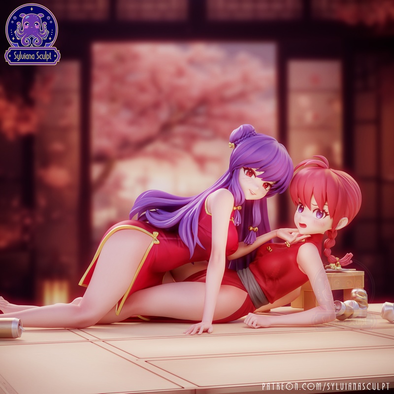 桑妮亚雕塑·乱马x小林·3D打印模型|Sylviana Sculpt – Ranma x Shampoo – 3D Print Model
