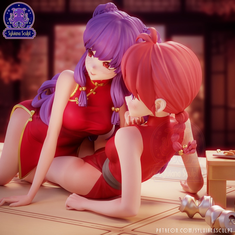 桑妮亚雕塑·乱马x小林·3D打印模型|Sylviana Sculpt – Ranma x Shampoo – 3D Print Model