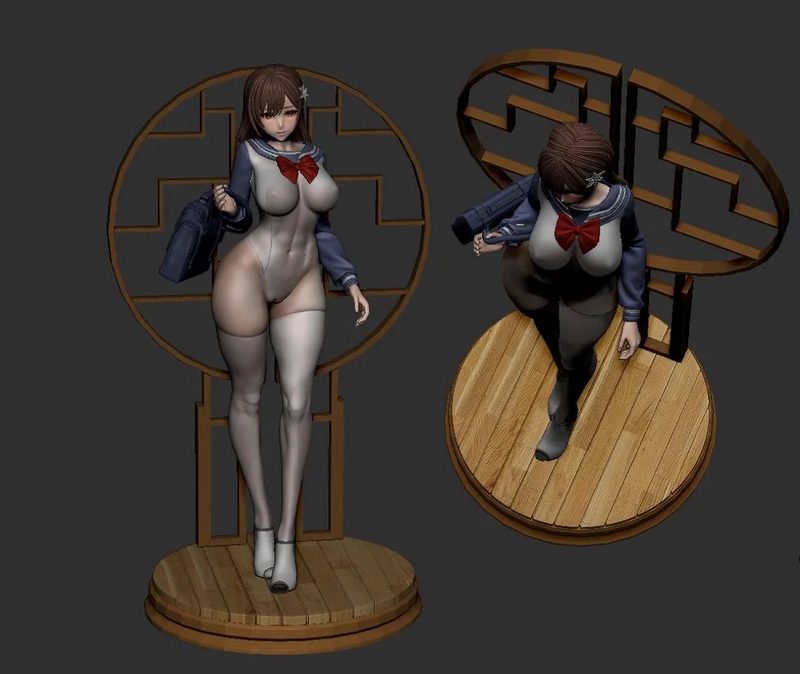 3D打印少女动漫角色模型|Etty Sexy Schoolgirl – 3D Print Model