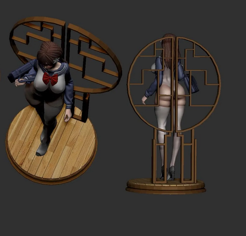 3D打印少女动漫角色模型|Etty Sexy Schoolgirl – 3D Print Model