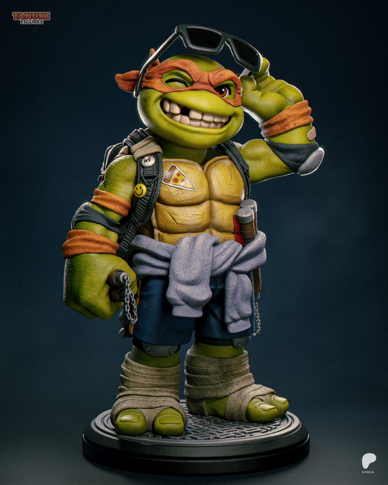 米开朗基罗风格乐高忍者3D打印模型|Tanuki FIgures – Michelangelo – TMNT – Toon – 3D Print Model