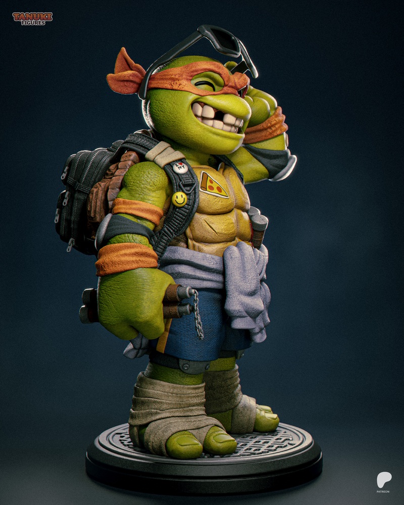米开朗基罗风格乐高忍者3D打印模型|Tanuki FIgures – Michelangelo – TMNT – Toon – 3D Print Model