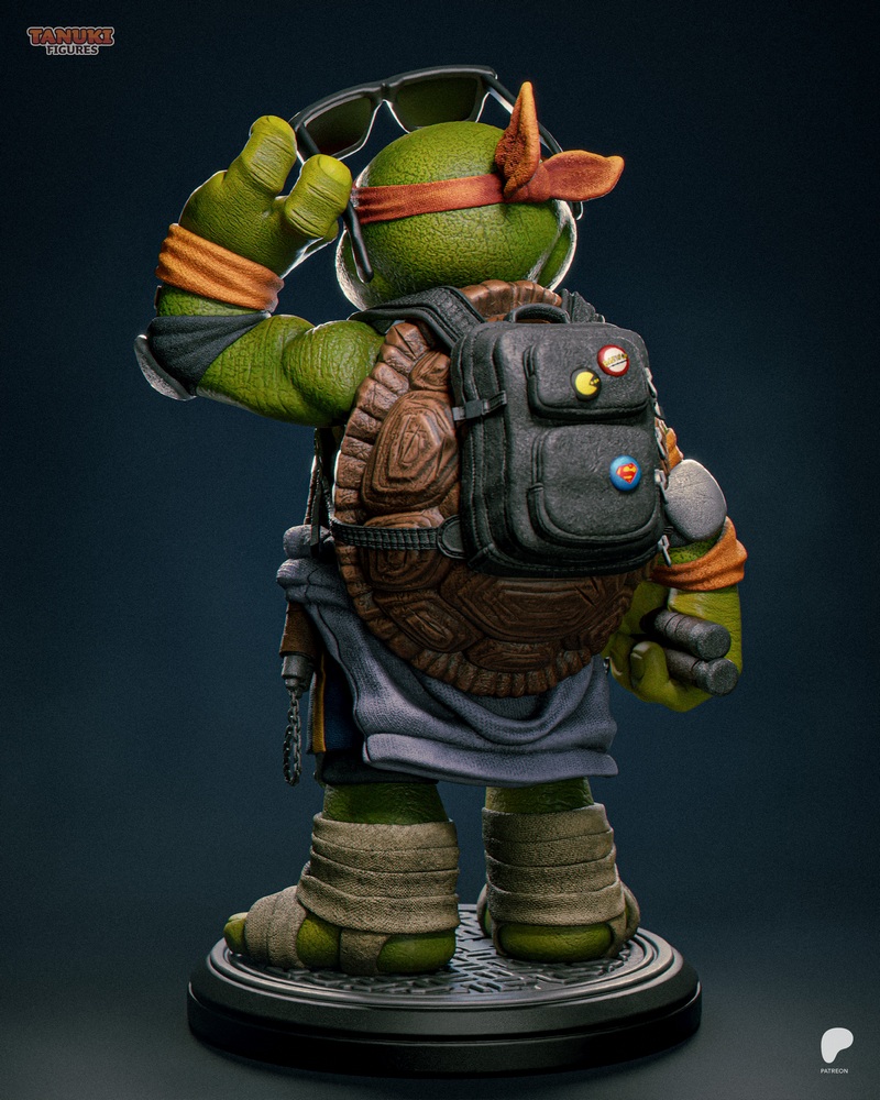 米开朗基罗风格乐高忍者3D打印模型|Tanuki FIgures – Michelangelo – TMNT – Toon – 3D Print Model