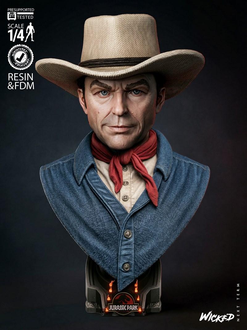 Wicked - 阿兰·格兰特雕像 - 3D打印模型|Wicked – Alan Grant Portrait Bust – 3D Print Model STL