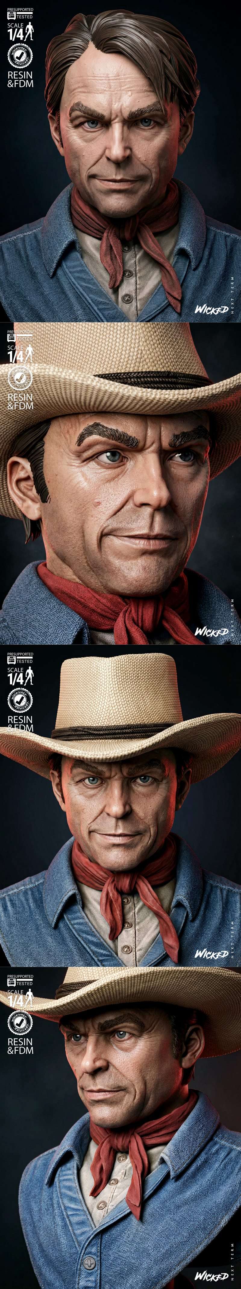 Wicked - 阿兰·格兰特雕像 - 3D打印模型|Wicked – Alan Grant Portrait Bust – 3D Print Model STL