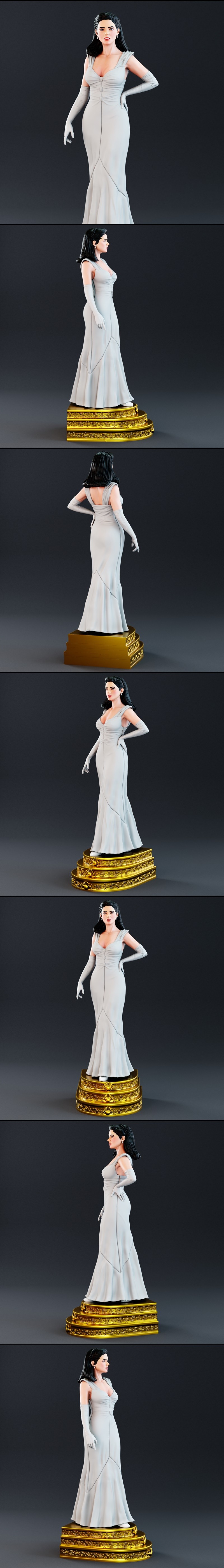 BrunoArt3D - 朱莉安·康诺利 - 3D打印模型|BrunoArt3D – Jennifer Connelly – 3D Print Model STL