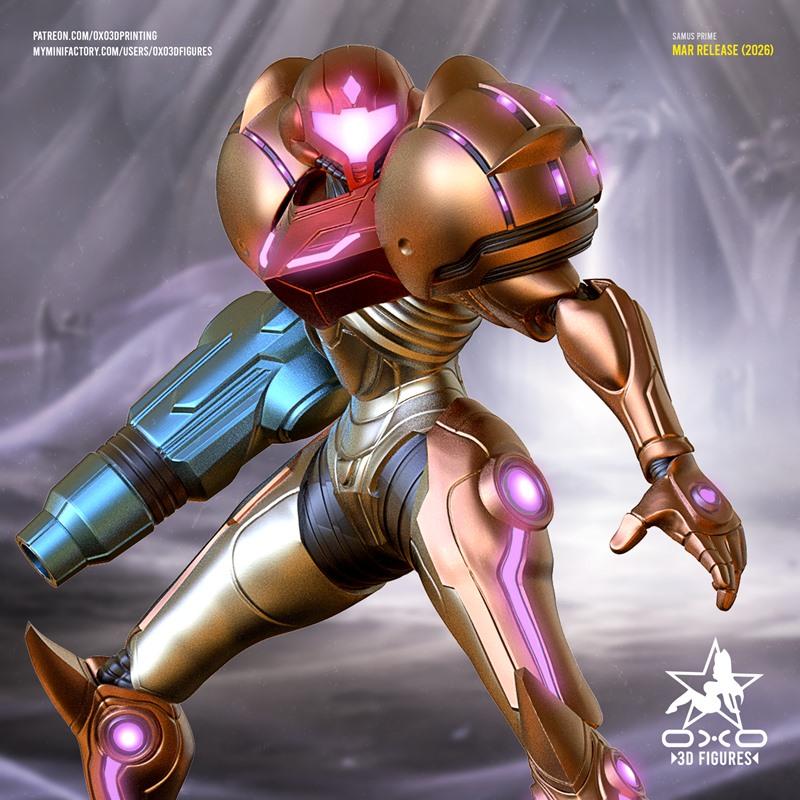 奥拓3D打印模型-超能战士萨姆斯-星界战士系列|OXO3D Figures – Samus Aran Metroid Prime – 3D Print Model STL