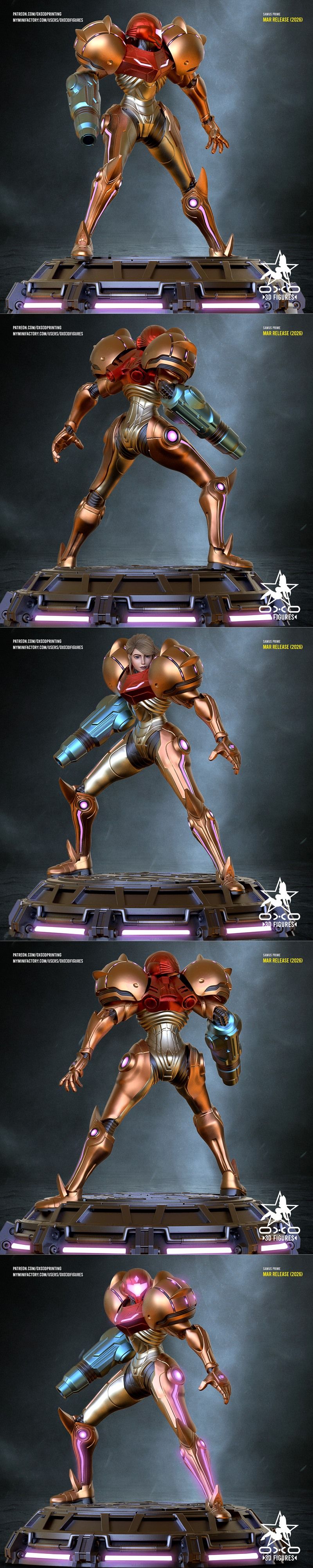 奥拓3D打印模型-超能战士萨姆斯-星界战士系列|OXO3D Figures – Samus Aran Metroid Prime – 3D Print Model STL