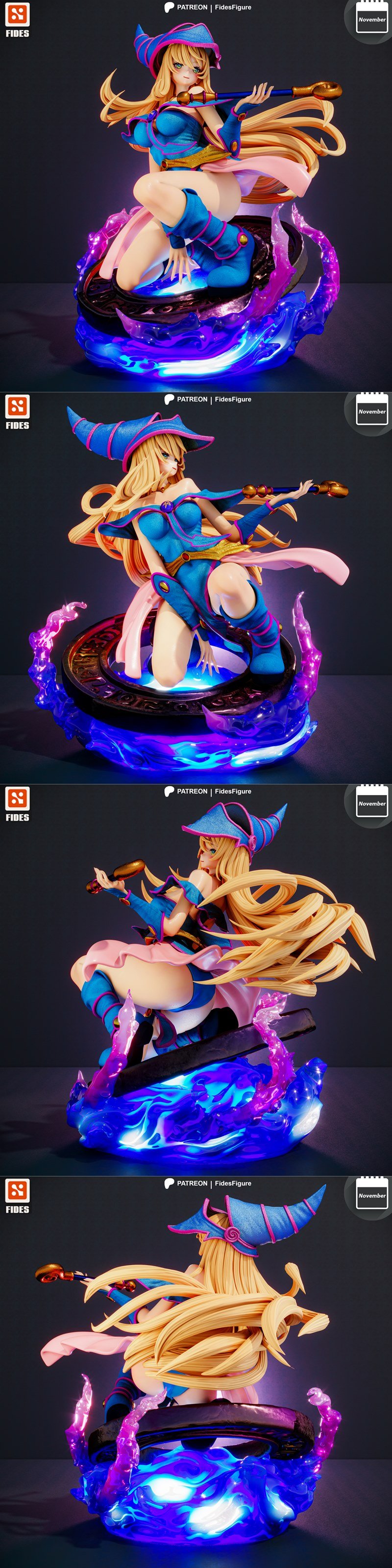 Fates 3D打印模型：暗魔术师少女|Fides Figure – Dark Magician Girl – YugiOh – 3D Print Model STL