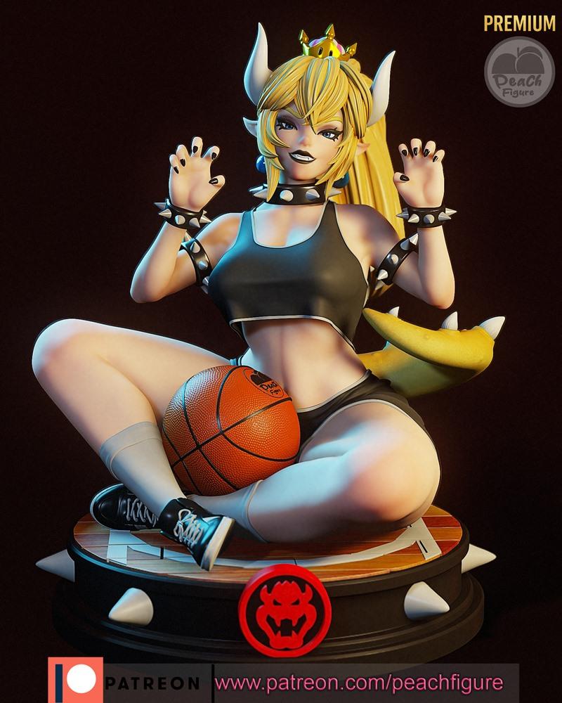 桃形少女·弓姿娘·3D打印模型|Peach Figure – Bowsette – 3D Print Model STL