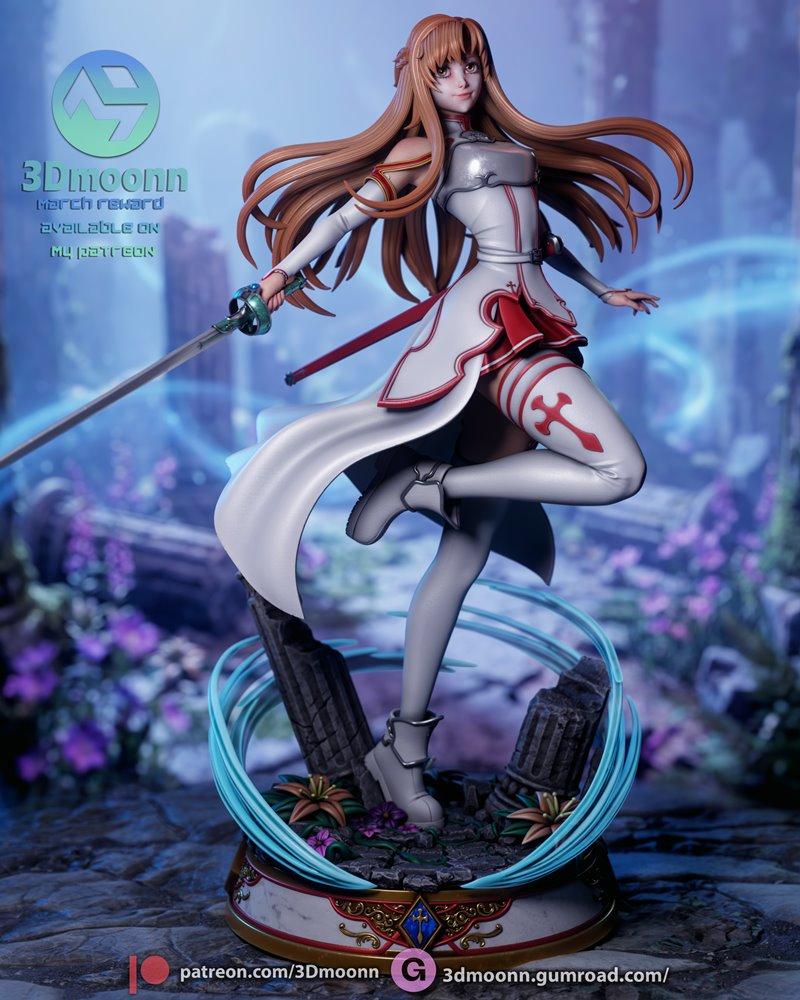 3D打印模型：刀剑神域 凛 凛的战斗装备|3Dmoonn – Asuna – Sword Art Online – 3D Print Model STL