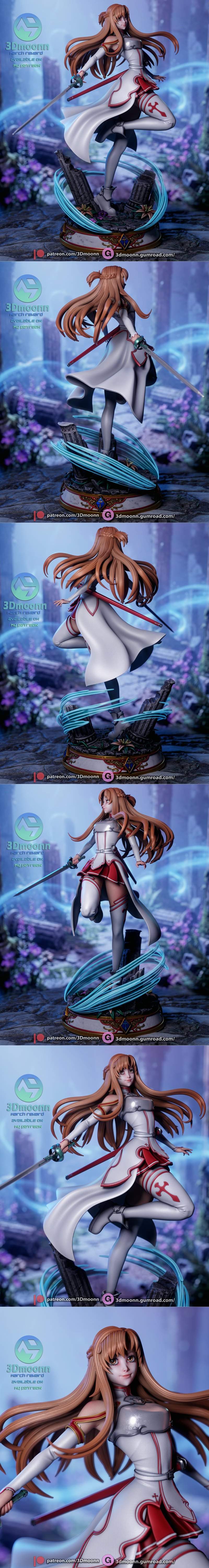 3D打印模型：刀剑神域 凛 凛的战斗装备|3Dmoonn – Asuna – Sword Art Online – 3D Print Model STL