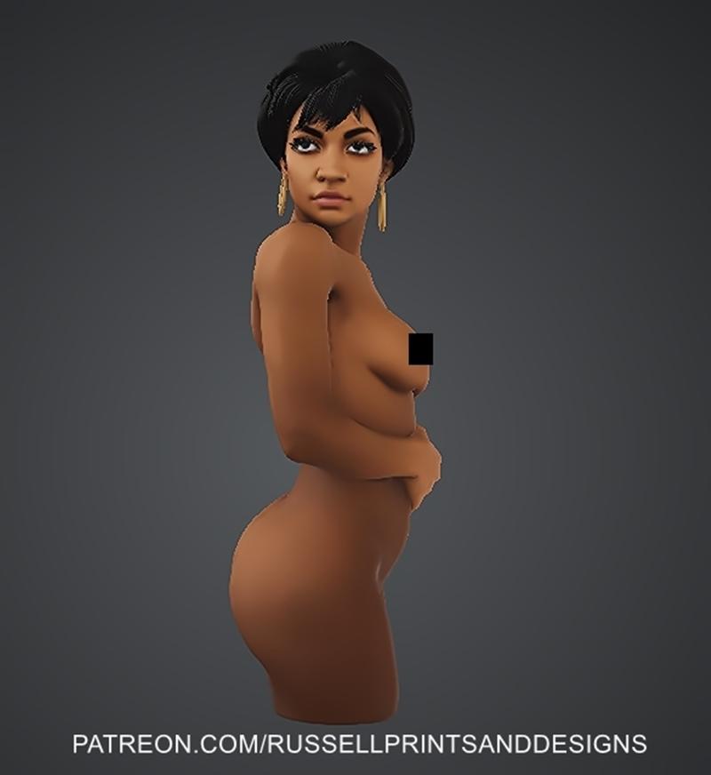 乌胡拉TOS裸露胸型3D打印模型|Uhura TOS Nude Bust – 3D Print Model STL