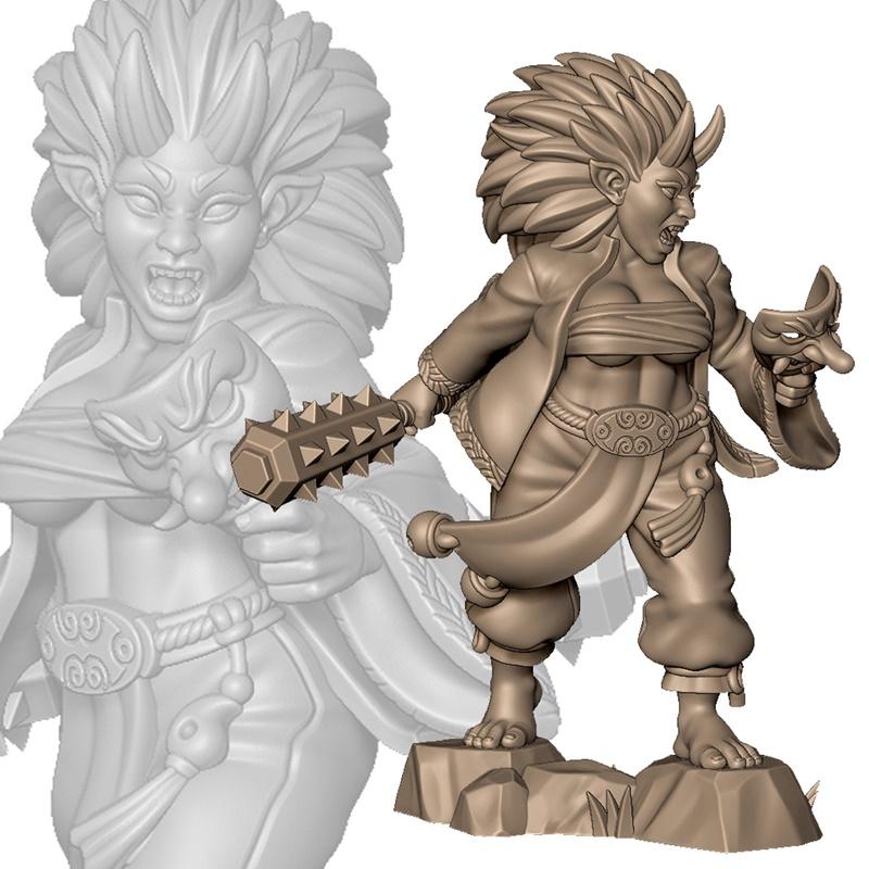 Oni Sister B 3D打印模型|Oni sister B – 3D Print Model STL