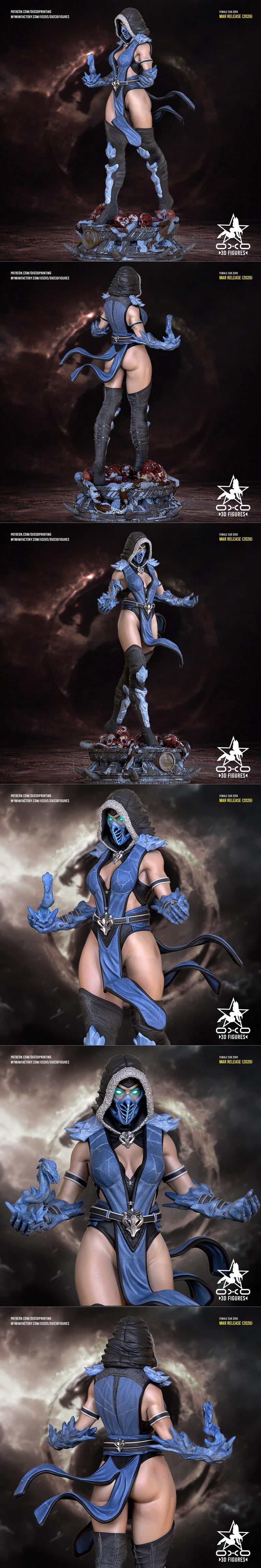 OXO3D女角色亚丝娜3D打印模型|OXO3D Figures – Female Sub Zero – 3D Print Model STL