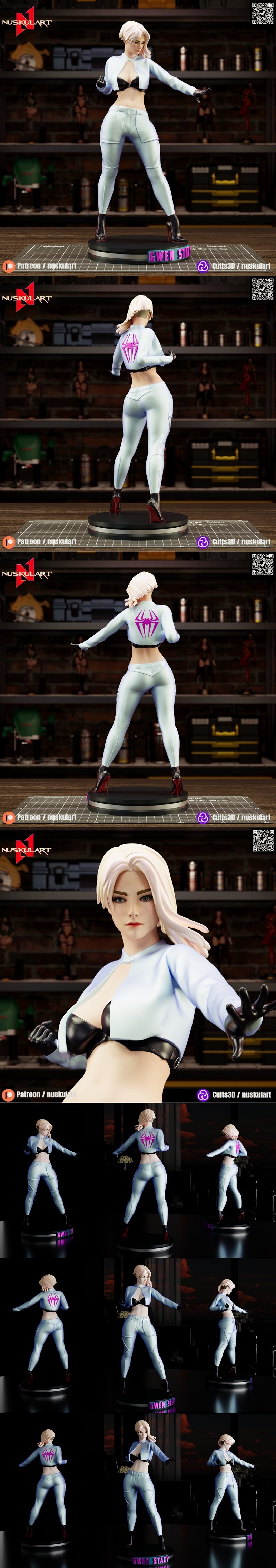 Nuskul艺术工作室 - 蜘蛛侠格温·斯黛西 - 3D打印模型|Nuskul Art – Spider Gwen Stacy – 3D Print Model STL