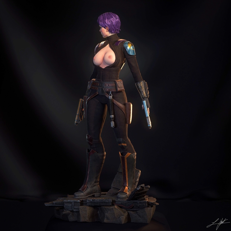 Abe3D - 卡拉OK少女 3D打印模型|Abe3D – Sabine Wren NSFW Version – 3D Print Model STL