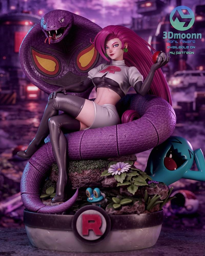 3D打印模型：宝可梦杰西卡角色模型|3Dmoonn – Pokemon – Jessie – 3D Print Model STL