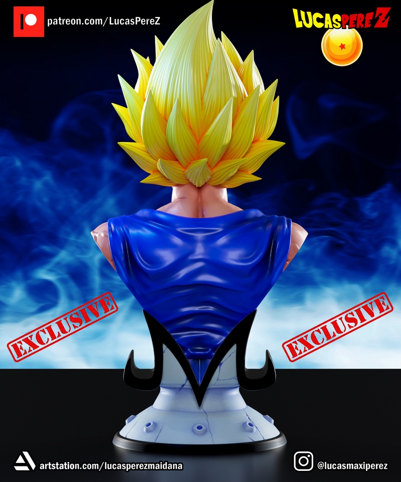 卢卡斯·佩雷斯 伏特加战士3D打印模型|Lucas Perez – Majin Vegeta Bust – 3D Print Model