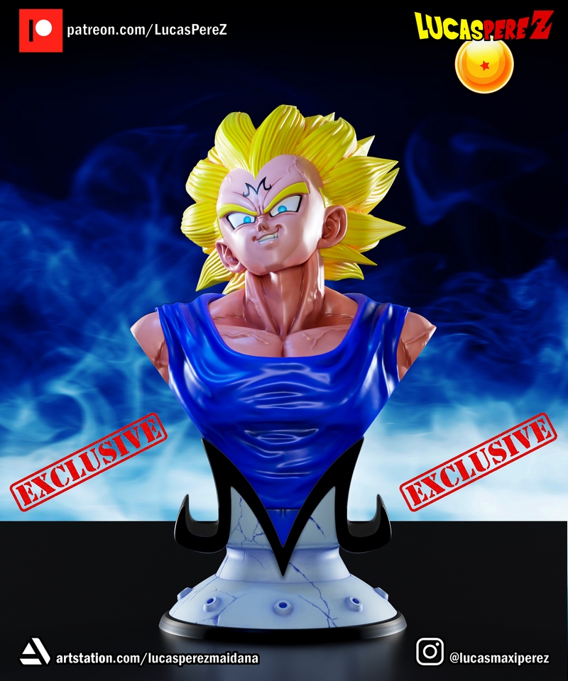 卢卡斯·佩雷斯 伏特加战士3D打印模型|Lucas Perez – Majin Vegeta Bust – 3D Print Model