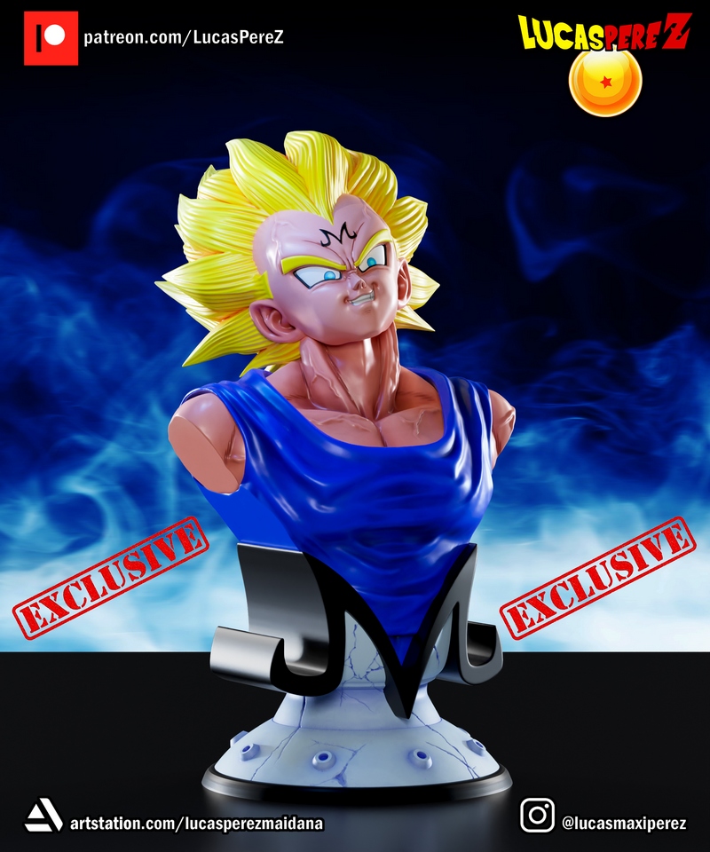 卢卡斯·佩雷斯 伏特加战士3D打印模型|Lucas Perez – Majin Vegeta Bust – 3D Print Model