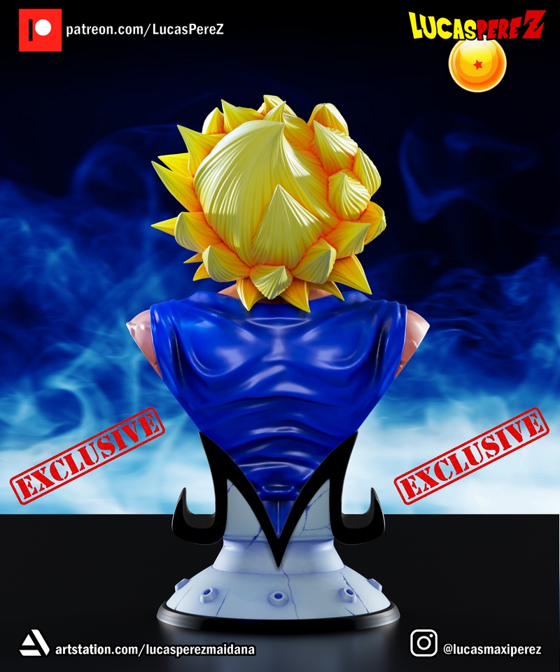 卢卡斯·佩雷斯 伏特加战士3D打印模型|Lucas Perez – Majin Vegeta Bust – 3D Print Model