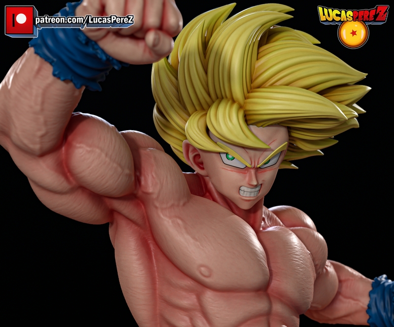 卢卡斯·佩雷斯 3D打印模型：悟空SSJ形态|Lucas Perez – Goku SSJ – 3D Print Model