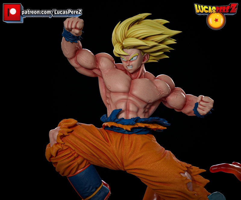 卢卡斯·佩雷斯 3D打印模型：悟空SSJ形态|Lucas Perez – Goku SSJ – 3D Print Model