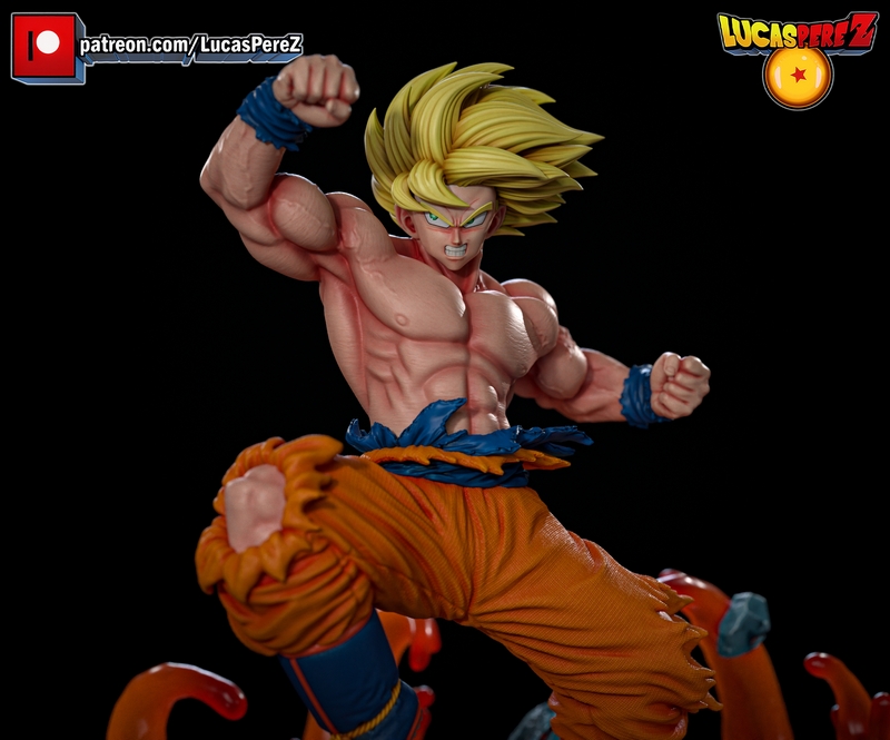卢卡斯·佩雷斯 3D打印模型：悟空SSJ形态|Lucas Perez – Goku SSJ – 3D Print Model