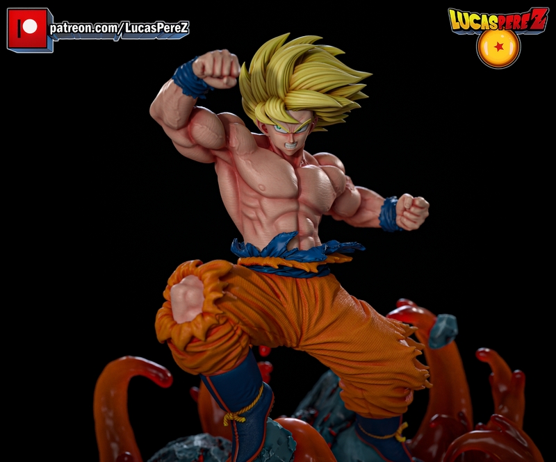 卢卡斯·佩雷斯 3D打印模型：悟空SSJ形态|Lucas Perez – Goku SSJ – 3D Print Model