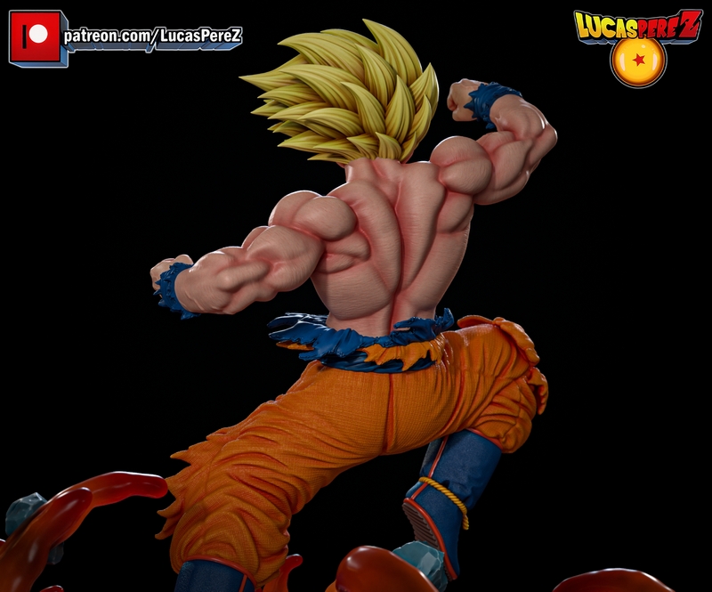 卢卡斯·佩雷斯 3D打印模型：悟空SSJ形态|Lucas Perez – Goku SSJ – 3D Print Model
