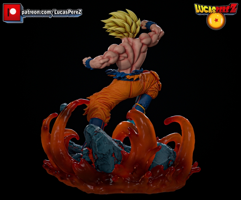卢卡斯·佩雷斯 3D打印模型：悟空SSJ形态|Lucas Perez – Goku SSJ – 3D Print Model