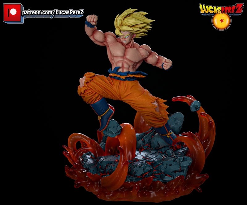 卢卡斯·佩雷斯 3D打印模型：悟空SSJ形态|Lucas Perez – Goku SSJ – 3D Print Model