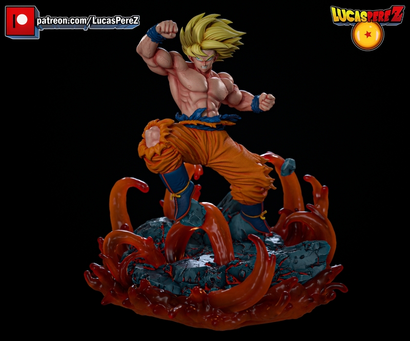 卢卡斯·佩雷斯 3D打印模型：悟空SSJ形态|Lucas Perez – Goku SSJ – 3D Print Model