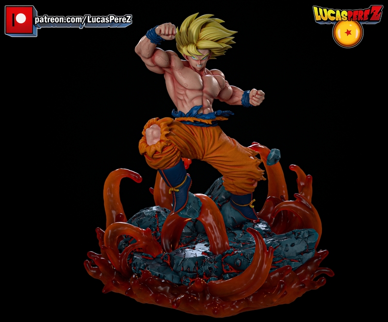 卢卡斯·佩雷斯 3D打印模型：悟空SSJ形态|Lucas Perez – Goku SSJ – 3D Print Model