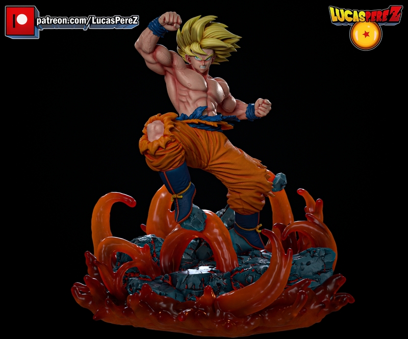 卢卡斯·佩雷斯 3D打印模型：悟空SSJ形态|Lucas Perez – Goku SSJ – 3D Print Model