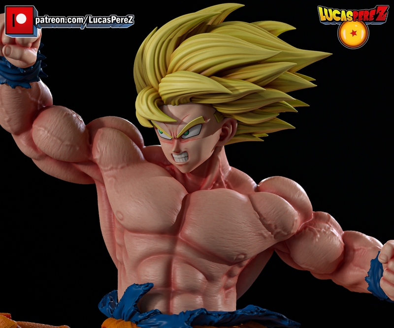 卢卡斯·佩雷斯 3D打印模型：悟空SSJ形态|Lucas Perez – Goku SSJ – 3D Print Model
