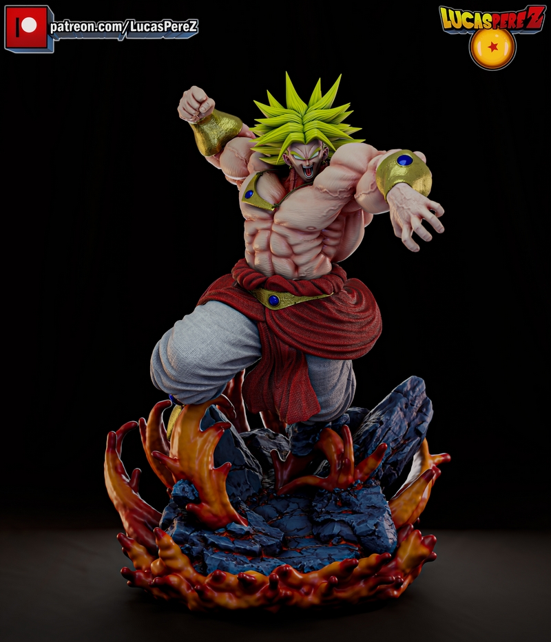 卢卡斯·佩雷斯 拓扑战士SSJ 3D打印模型|Lucas Perez – Broly SSJ – 3D Print Model