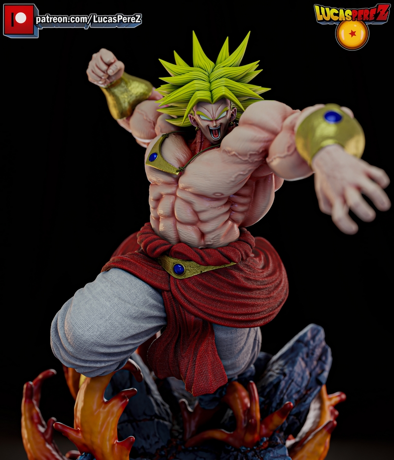 卢卡斯·佩雷斯 拓扑战士SSJ 3D打印模型|Lucas Perez – Broly SSJ – 3D Print Model