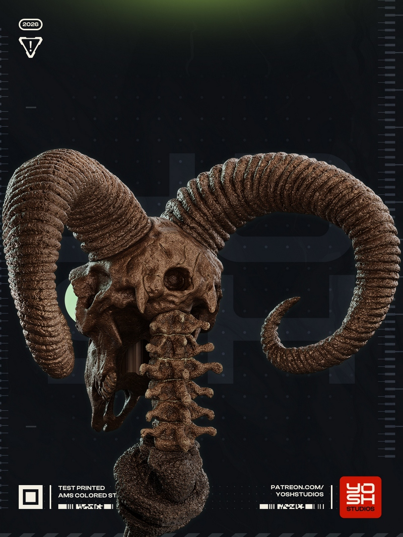 Yosh Studios - 《骷髅王》3D打印模型|Yosh Studios – Skeletor Staff – 3D Print Model