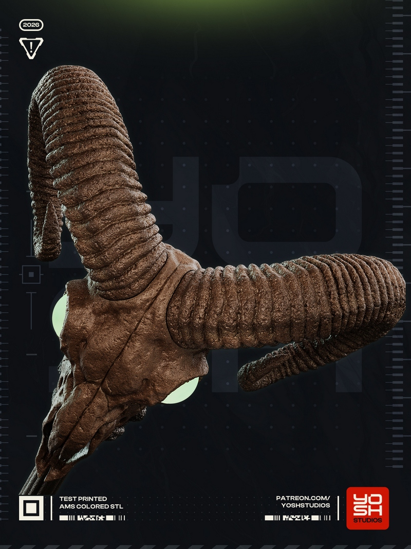 Yosh Studios - 《骷髅王》3D打印模型|Yosh Studios – Skeletor Staff – 3D Print Model