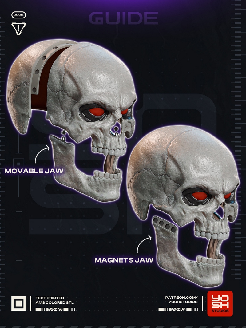 Yosh Studios - 骨头怪面具 - 3D打印模型|Yosh Studios – Skeletor Mask – 3D Print Model