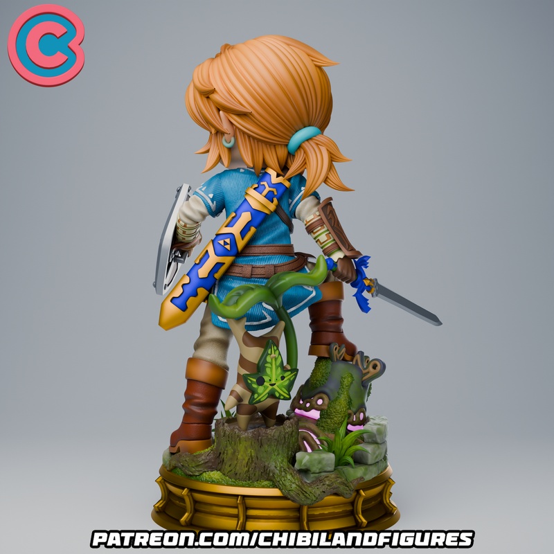 宝可梦3D打印模型-林克-旷野之息|Chibi Land Figures – Link – Breath of The Wild – 3D Print Model