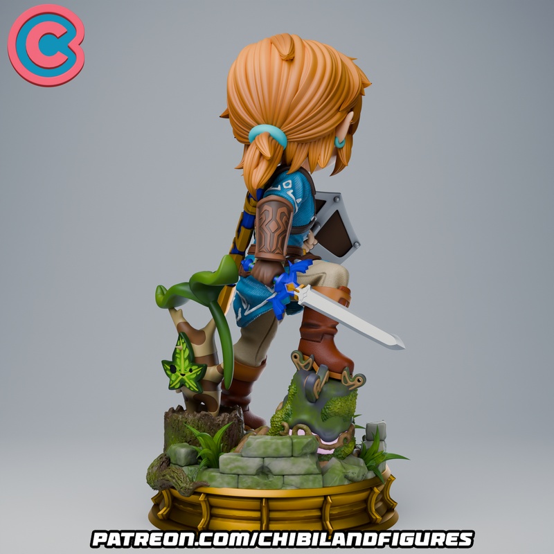 宝可梦3D打印模型-林克-旷野之息|Chibi Land Figures – Link – Breath of The Wild – 3D Print Model
