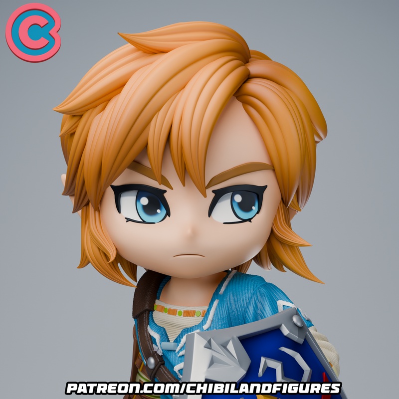 宝可梦3D打印模型-林克-旷野之息|Chibi Land Figures – Link – Breath of The Wild – 3D Print Model