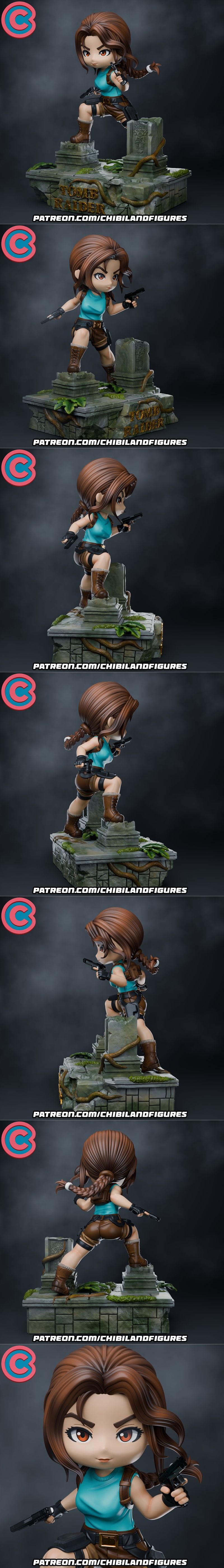 小尺寸乐高风格 Lara Croft 泰坦尼克号3D打印模型|Chibi Land Figures – Tomb Raider – Lara Croft – 3D Print Model STL