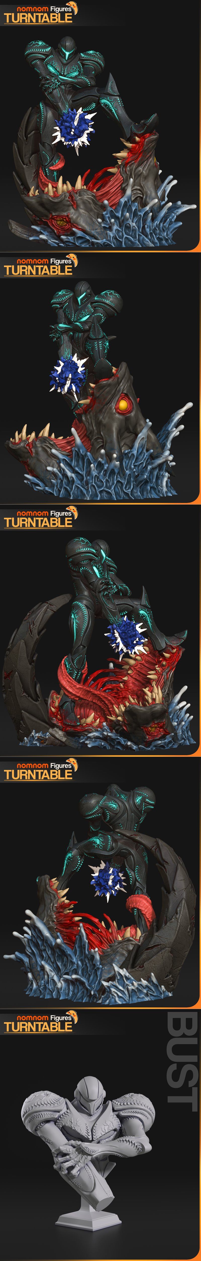 暗黑萨姆斯 3D打印模型|Nomnom Figures – Dark Samus – Metroid Prime – 3D Print Model STL