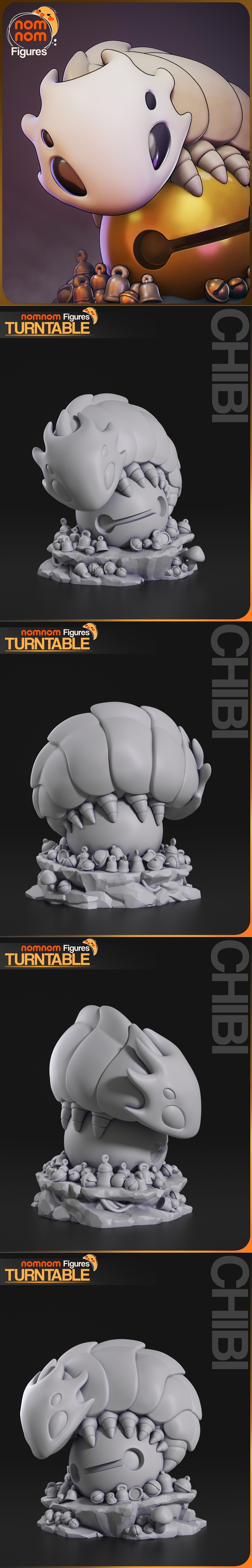 Hollow Knight Silksong 搞笑小恶魔3D打印模型|Nomnom Figures – Chibi Bell Beast – Hollow Knight Silksong – 3D Print Model STL