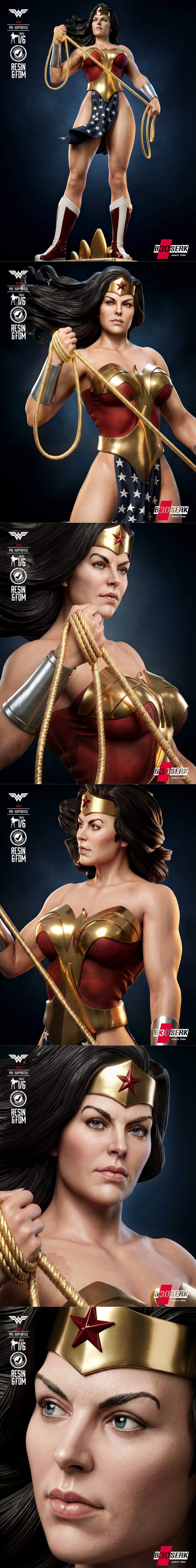 B3DSERK – 奇幻王国降临：神奇女侠3D打印雕塑模型|B3DSERK – Wonder Woman Kingdom Come Sculpture – 3D Print Model STL